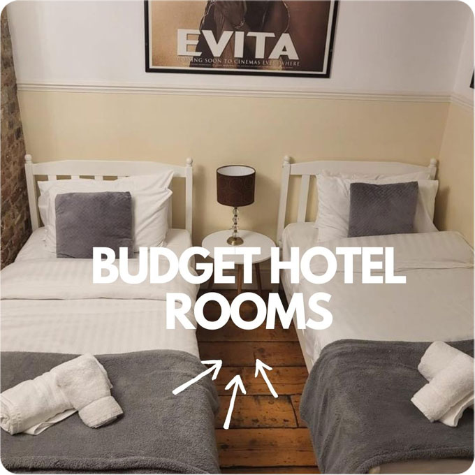 Budget hotel rooms